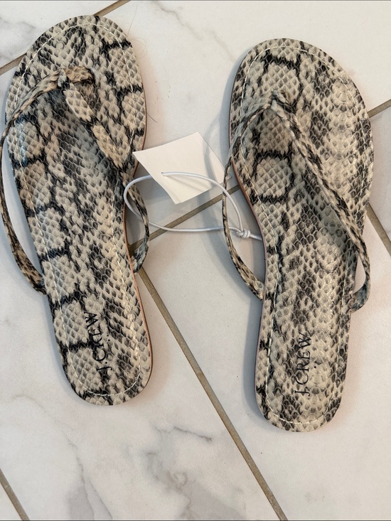 J. Crew Factory Shoes - J. Crew Factory Snake Print Flip Flop Sandals in Black and Cream